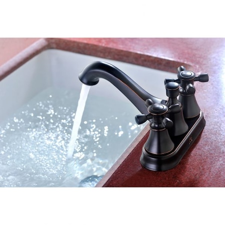 Anzzi Major 4" Centerset Mid-Arc Bathroom Faucet, Oil Rubbed Bronze L-AZ006ORB